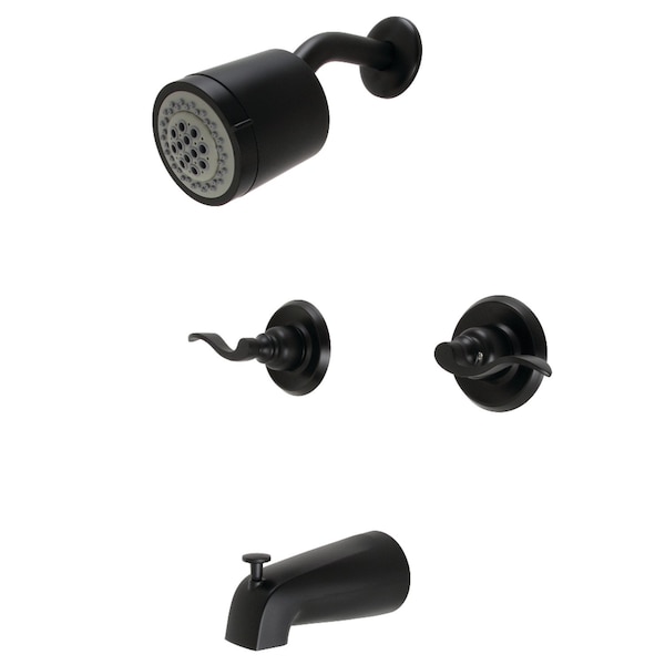 TwoHandle Tub and Shower Faucet, Matte Black